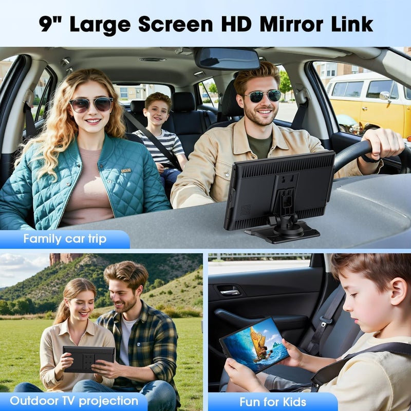 Topexplore Carplay Screen for Car, 9'' Wireless CarPlay & Android Auto- Upgrade Portable Touchscreen with Bluetooth, Mirror Link, Voice Control, Hands-Free Calling,Plug & Play Car Play Screen - Image 5